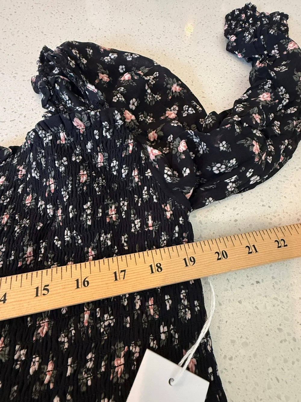 Reformation Pinto Top Square Neck Smocked Bodice Puff Full Floral Sleeve NEW 2X